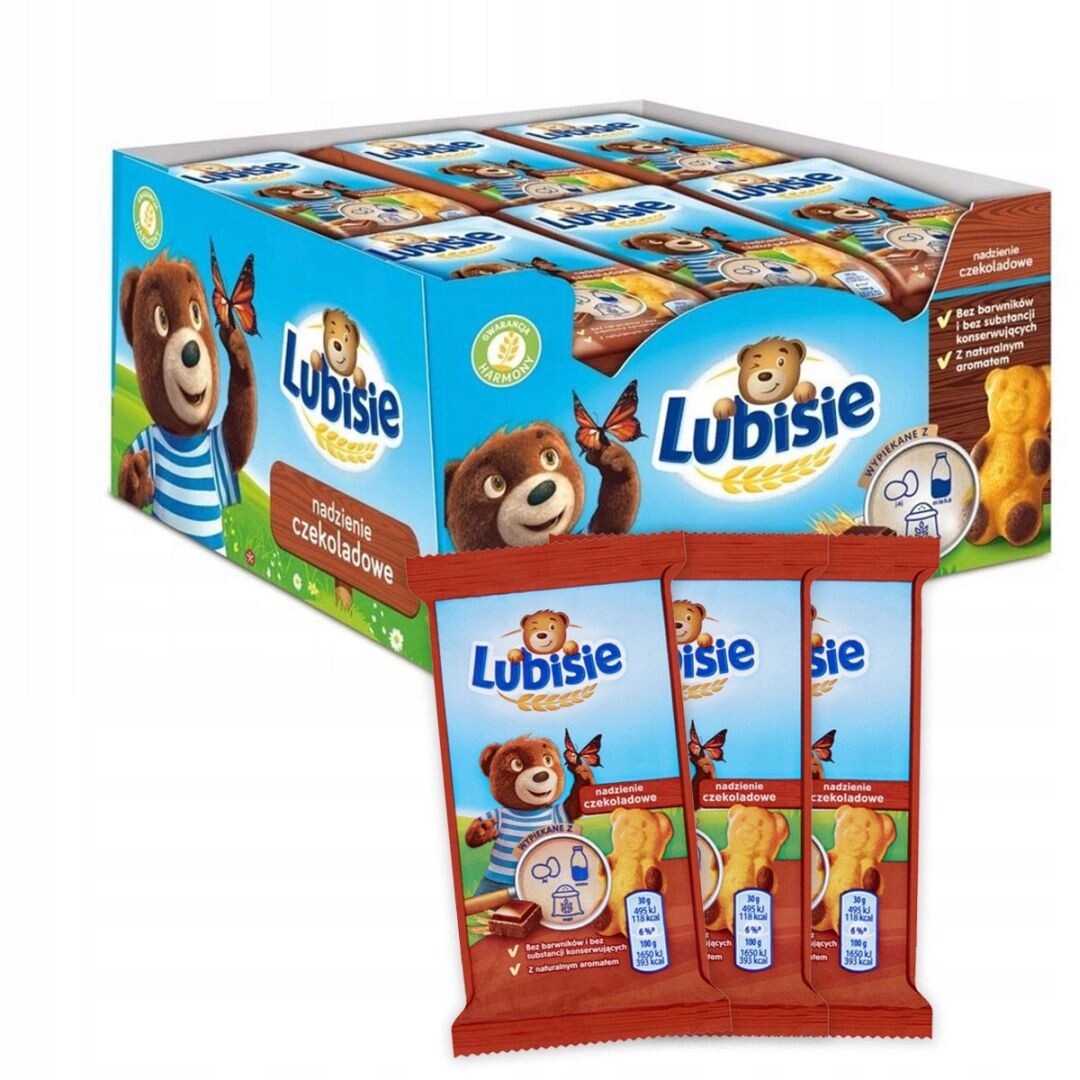 Lubisie Piškotové sušenky s čokoládovou náplní 30 g x 24 kusů