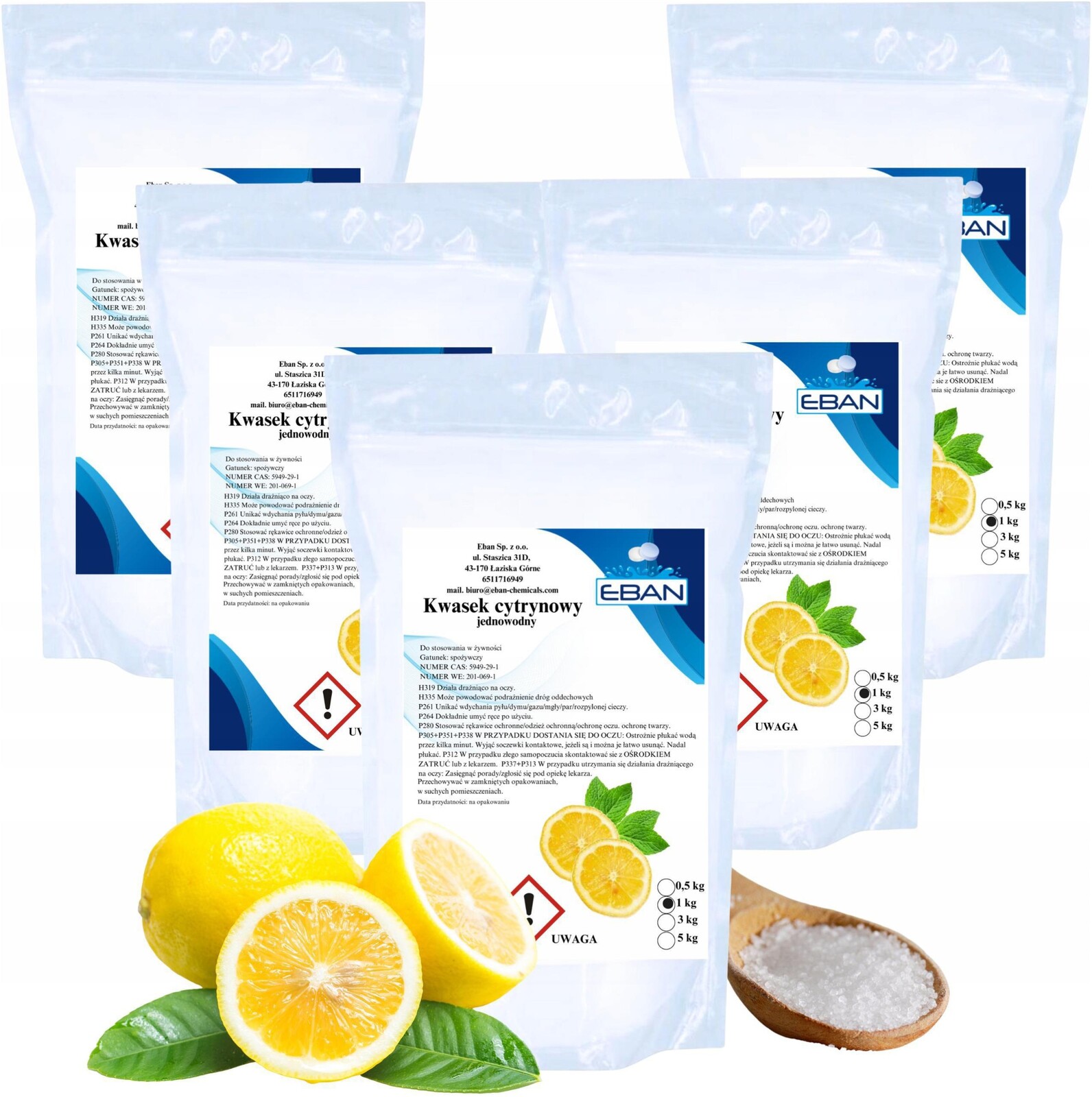 Kyselina Citrónová Potravinářská 5 Kg Čistá Kyselina Vysoká Kvalita 5X1 Kg Kuchyně