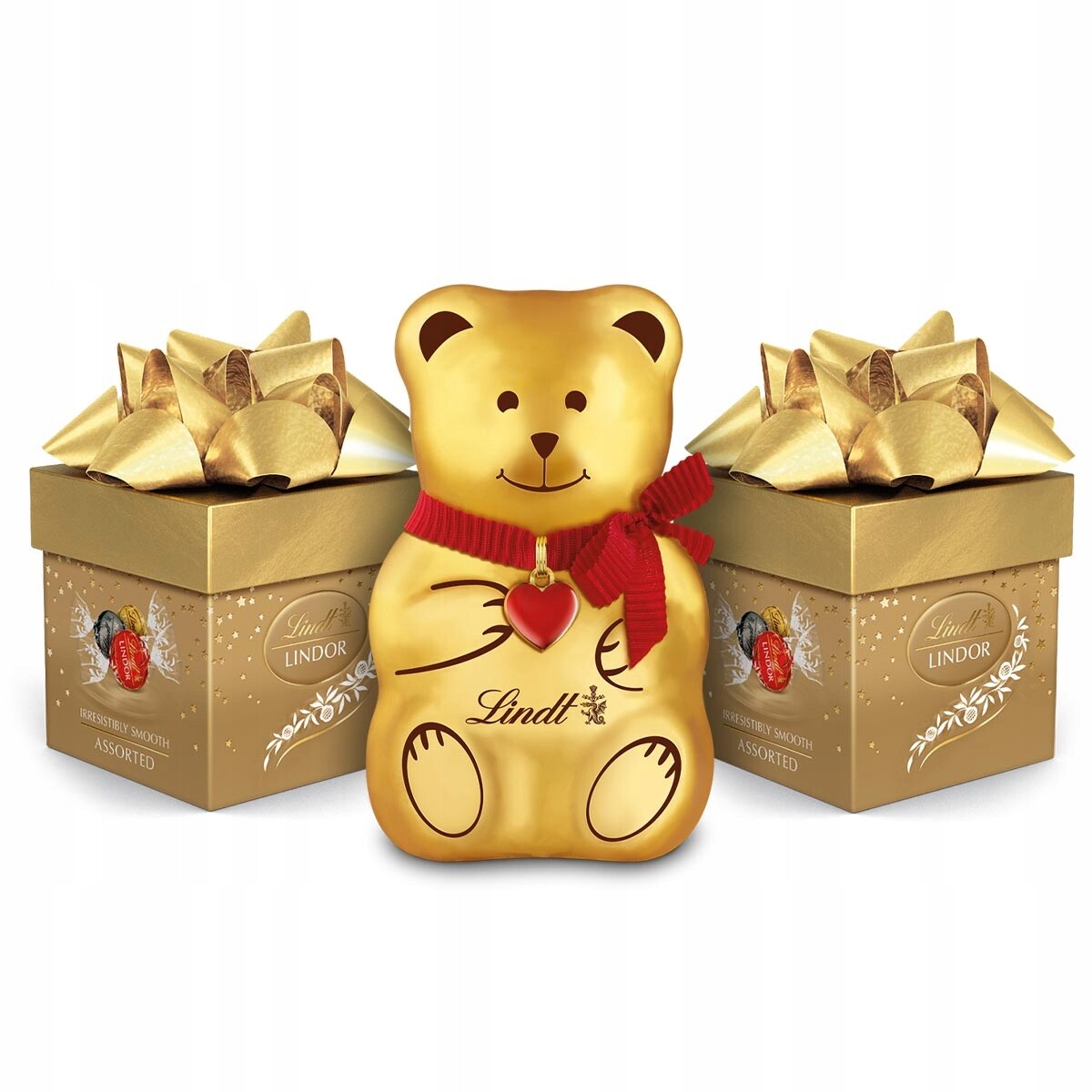 Vánoční sada Lindt Medvídek Teddy figurka Pralinky Lindor cube assorted 250 g