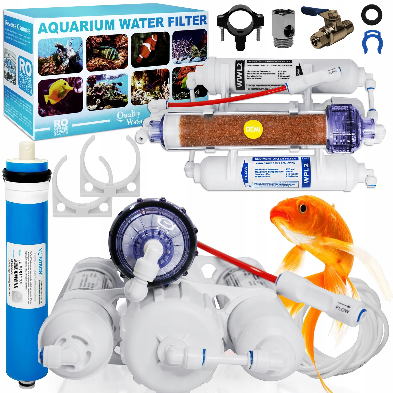 Vodní Filtr RO4 DI Osmóza Pro Mořské Akvárium Demineralizace Pryskyřice MB400