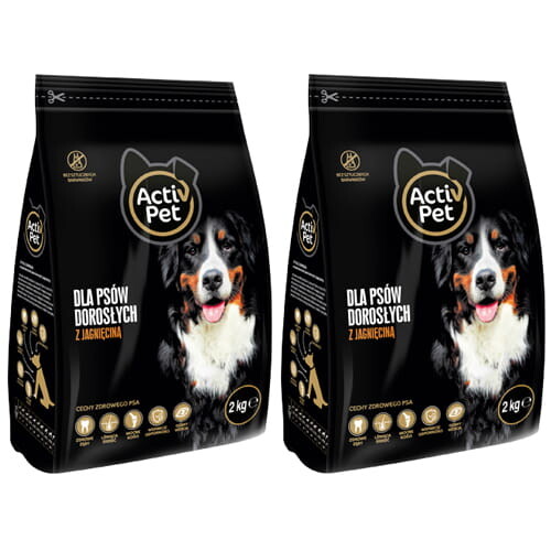 Krmivo krmivo s jehněčím masem pro psy 2x2 kg Activ Pet