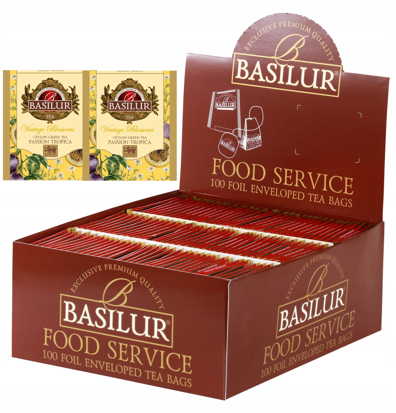 Basilur Zelený čaj Passion Tropica s marakují a heřmánkem HoReCa 100 ks