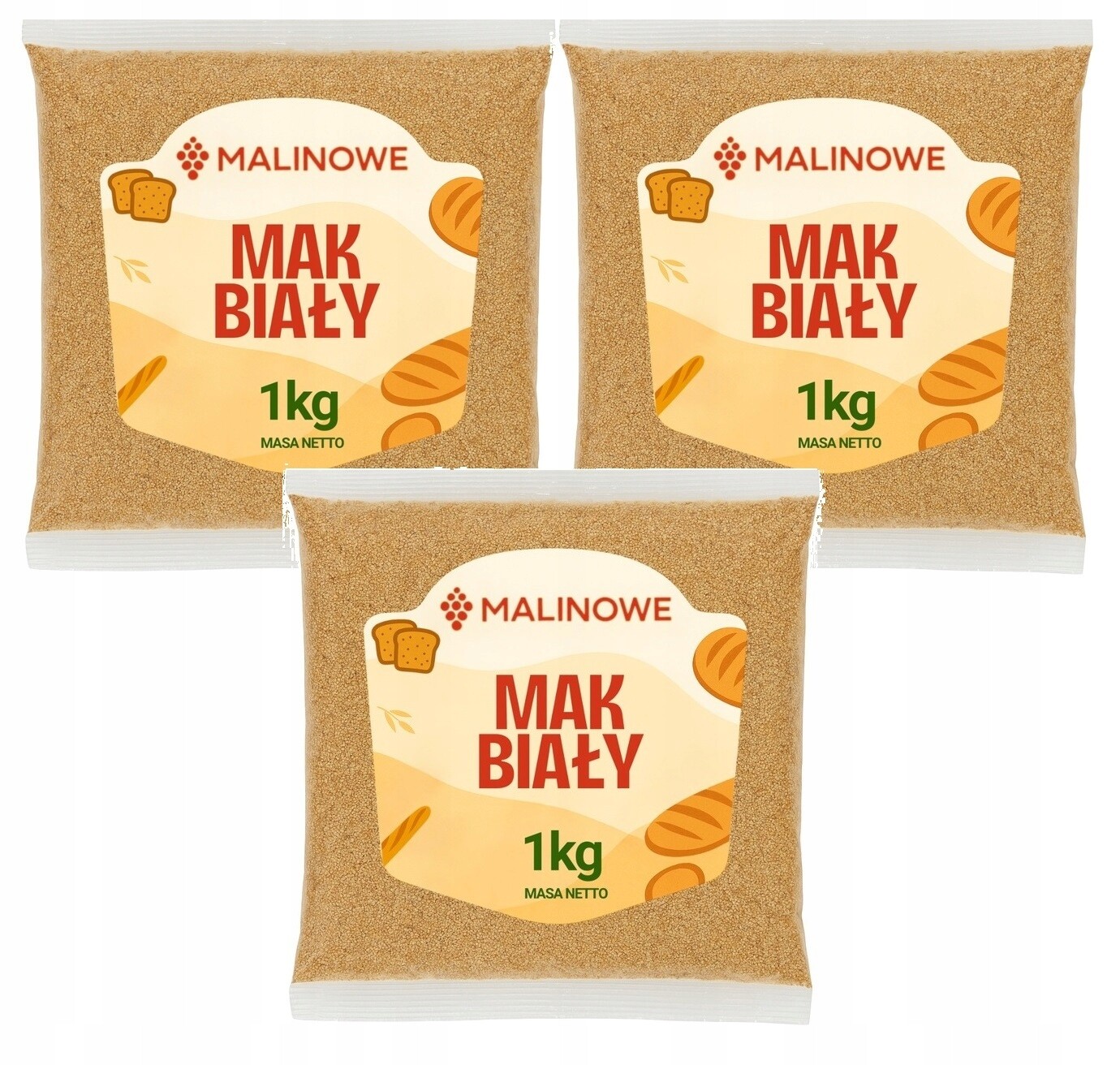 Set Mák Bílý Zrno 3x1kg Martinské Rohlíky Přírodní Kvalita Premium
