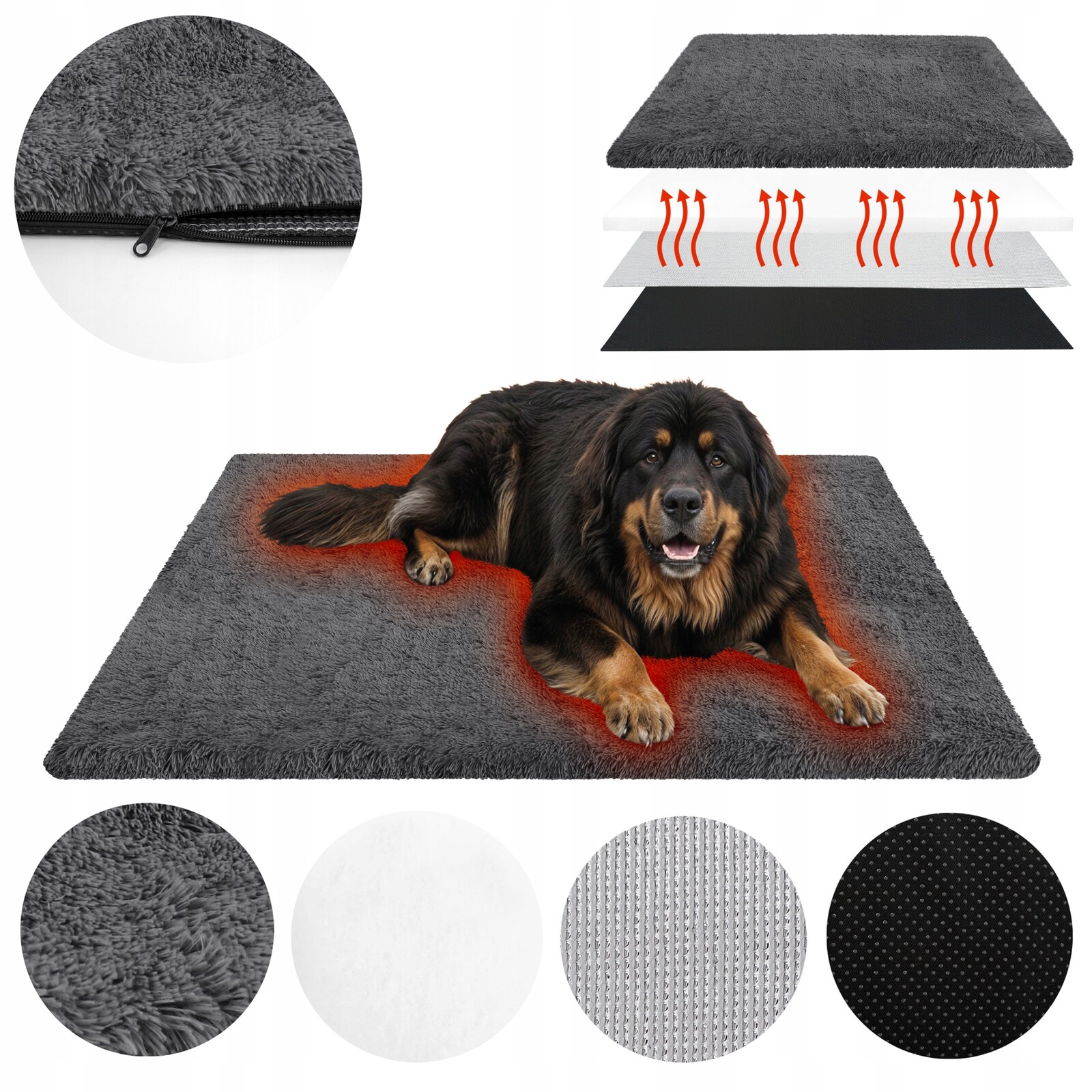 Termoizolační Podložka Pro Velkého Psa 130 x 100 cm Pelíšek Teplé Topení XXL