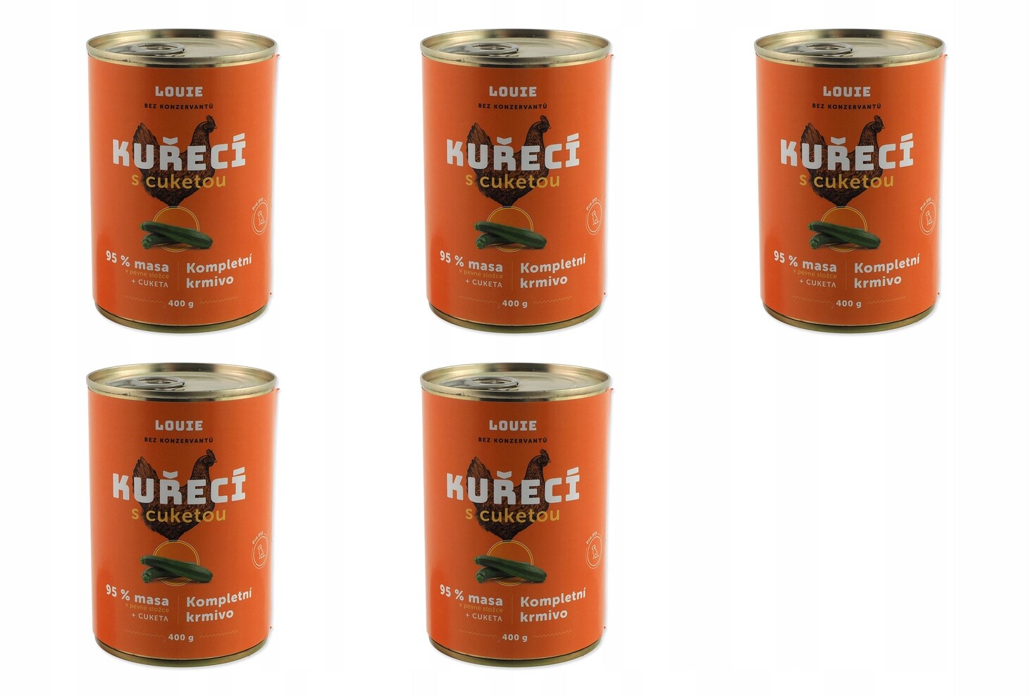 Konzerva Louie kuřecí s cuketou 400g balení 5 ks