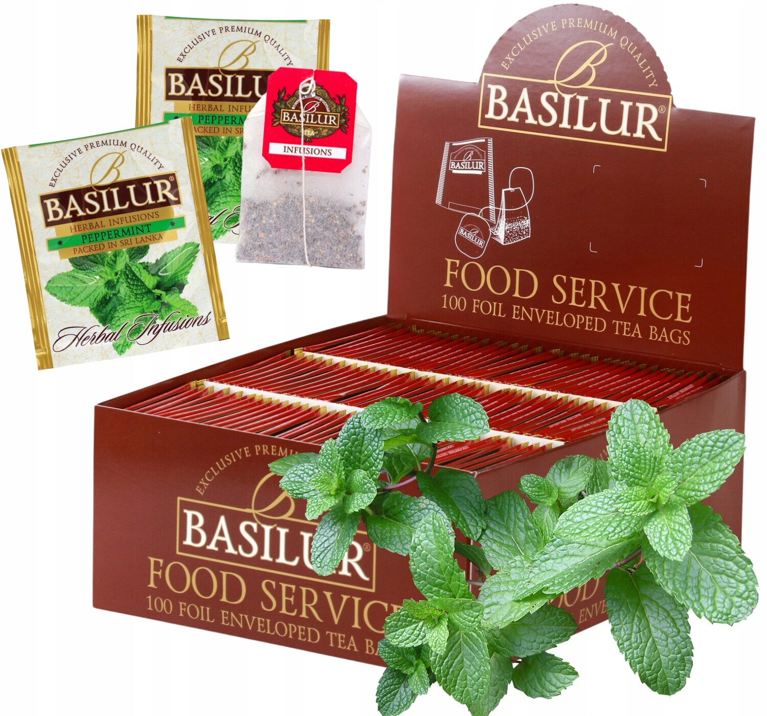 Basilur Pappermint bylinkový čaj Máta v sáčcích 100 ks Horeca