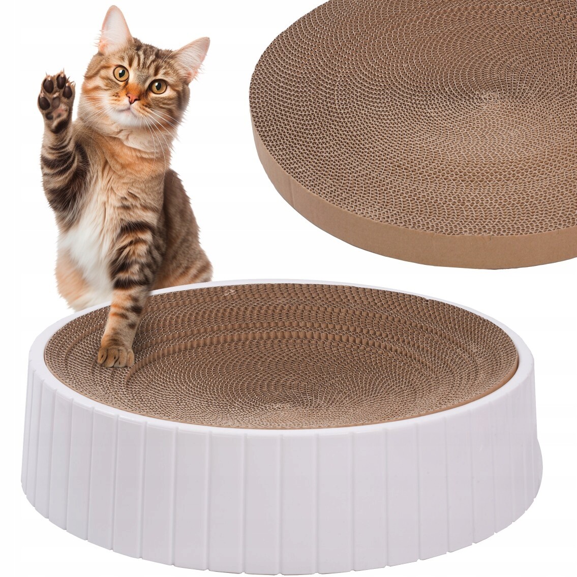 Škrabadlo Pro Kočky Ekologické Kartonové S Přídavným Vkládacím Prvkem, Vyměnitelná Sada