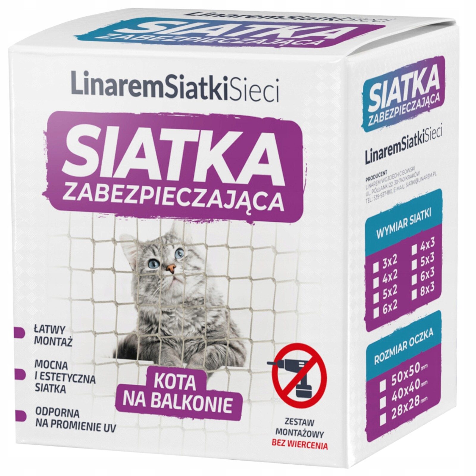 Set Síťka Na Balkon Pro Kočky Ptáky Bez Vrtání 6x3 Bezpečná