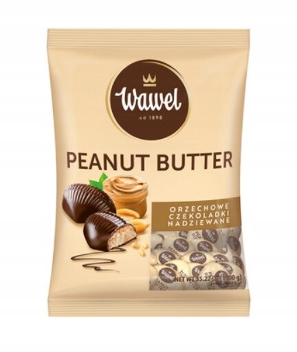 1x 1kg arašídové máslové bonbóny Wawel