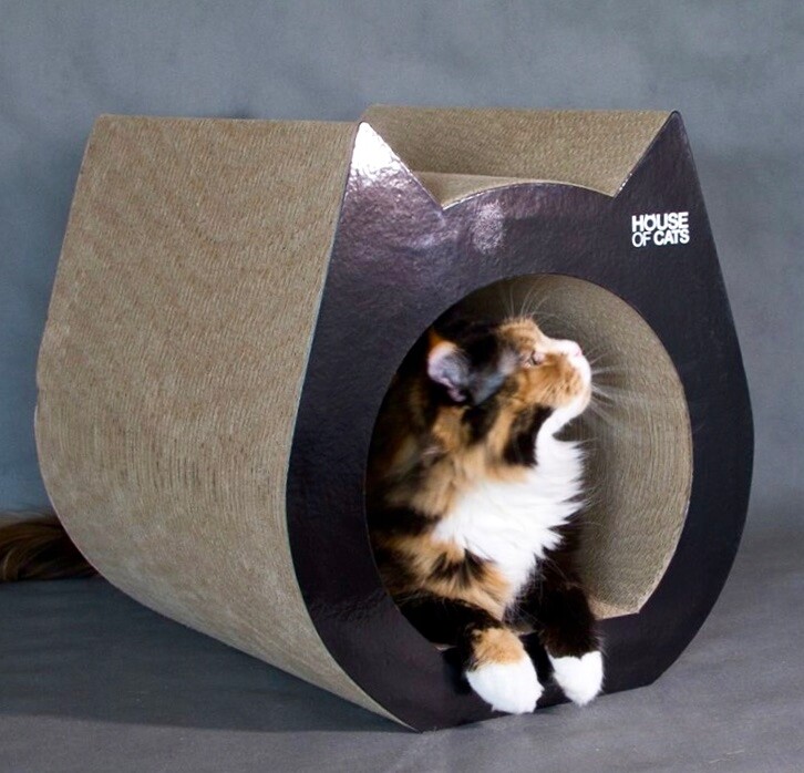 Velký kartonový škrabací dům Cat lehátko od House of Cats