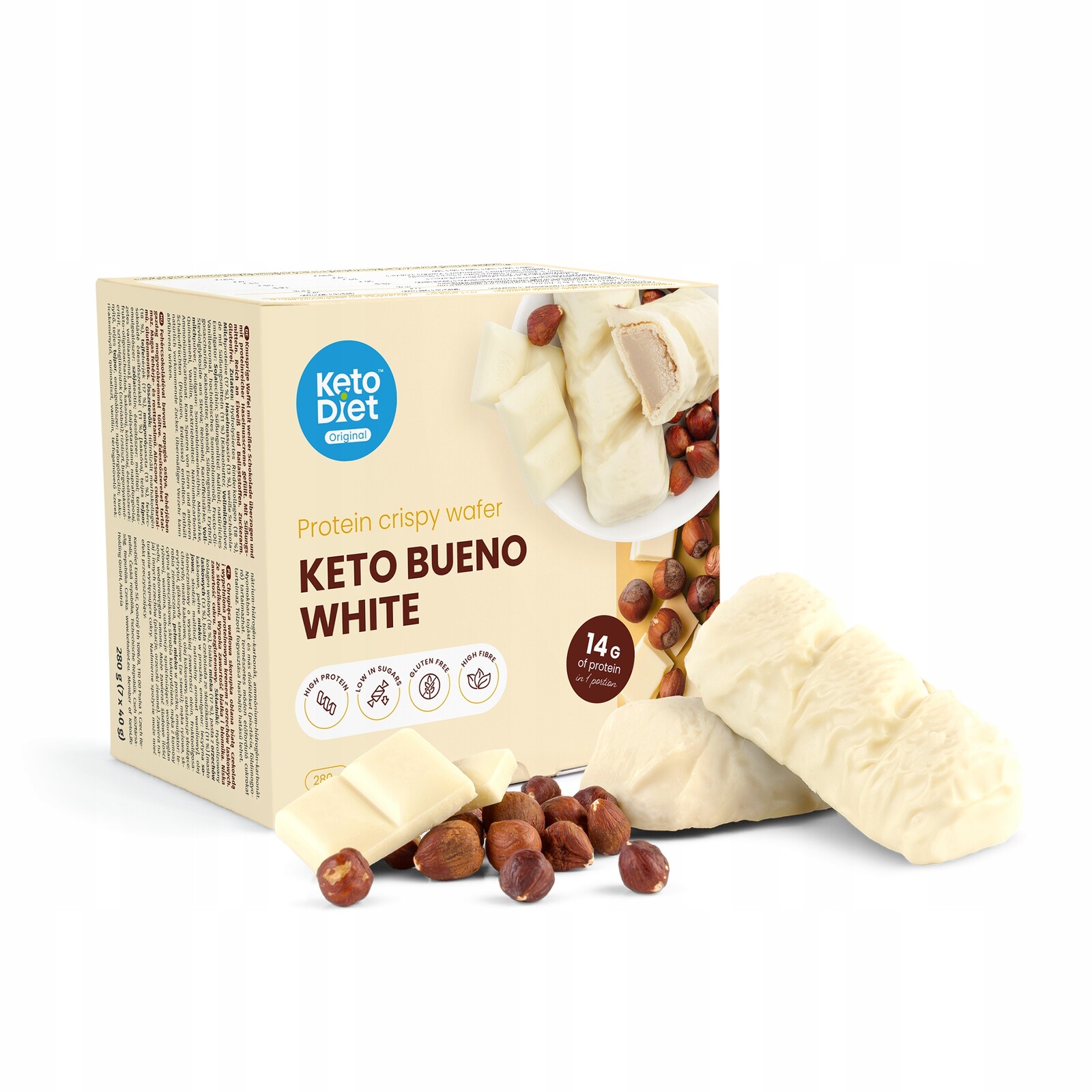Proteinové křupavé oplatky Keto Bueno White (7 porcí)