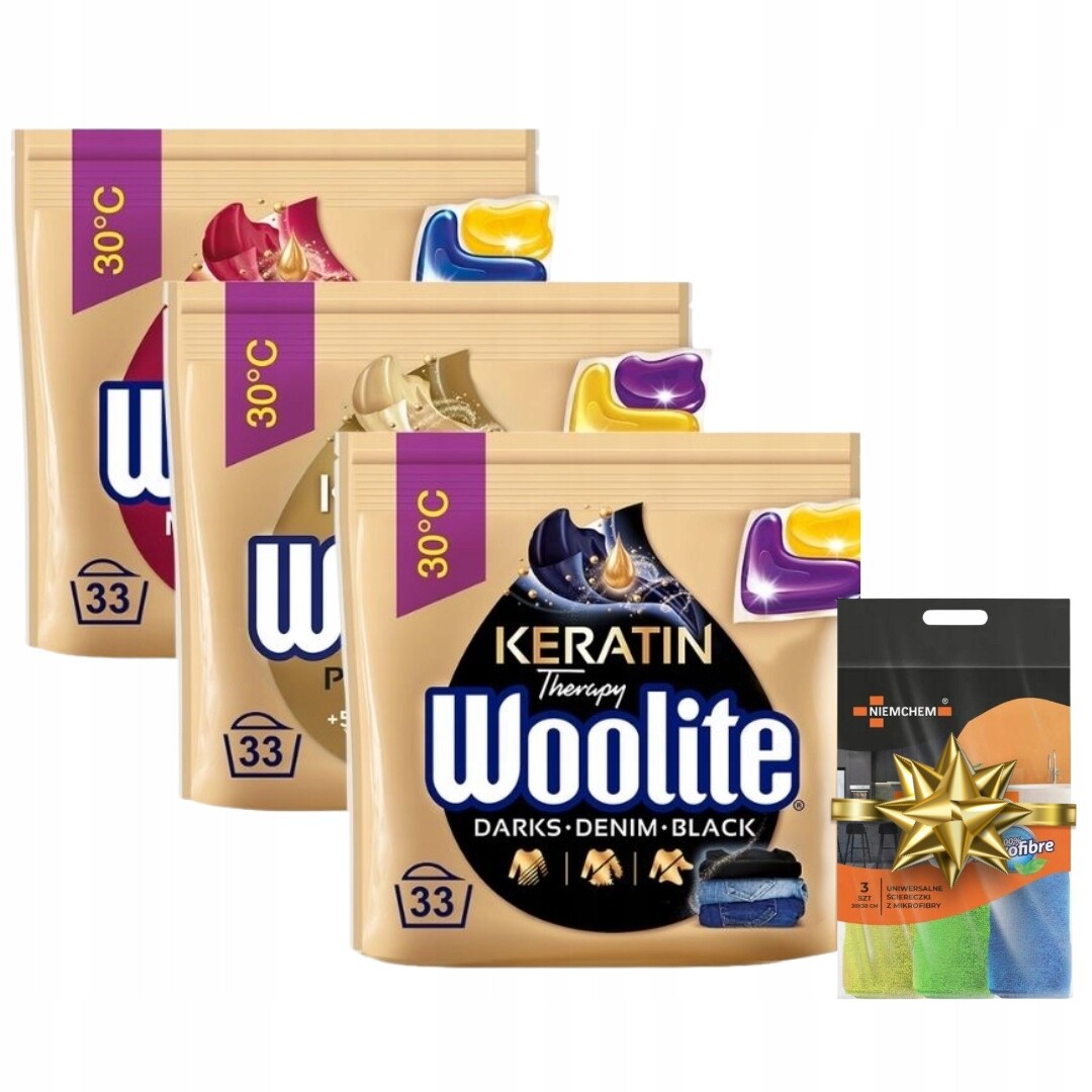 Woolite Pro Care prací Kapsle barva bílá, 33 ks x 3 Dárek