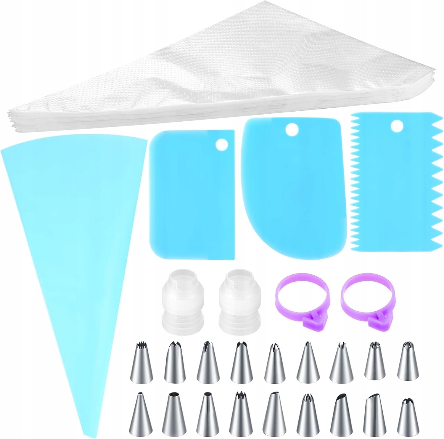 Cukrářský Sáček Na Zdobení Dortů Pečení Jednorázový 126 x Koncovky