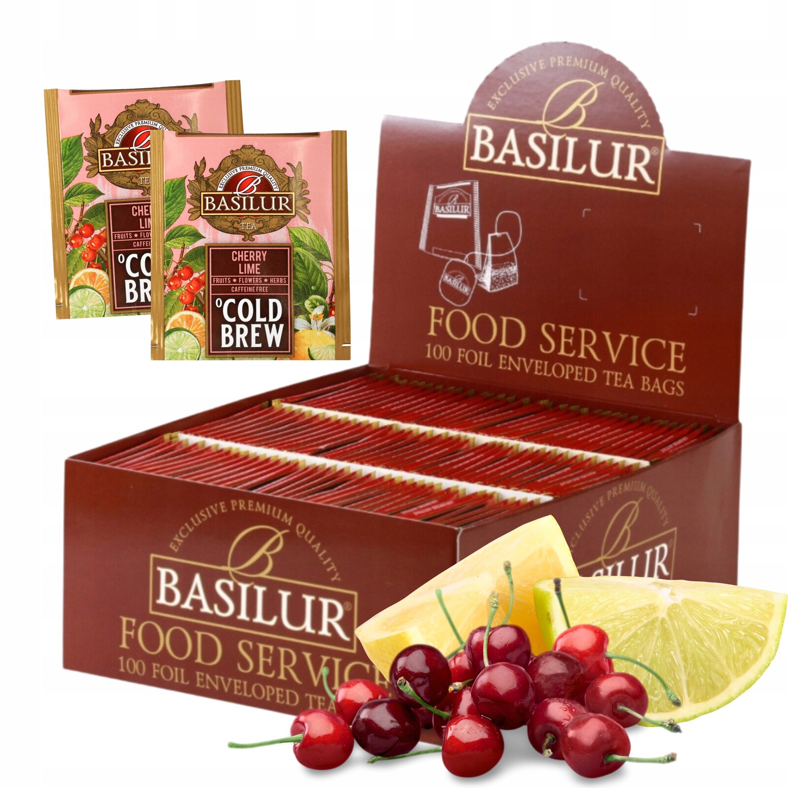 Basilur Třešňově Limetkové čaj Brew čajové sáčky HoReCa 100 x 2 g