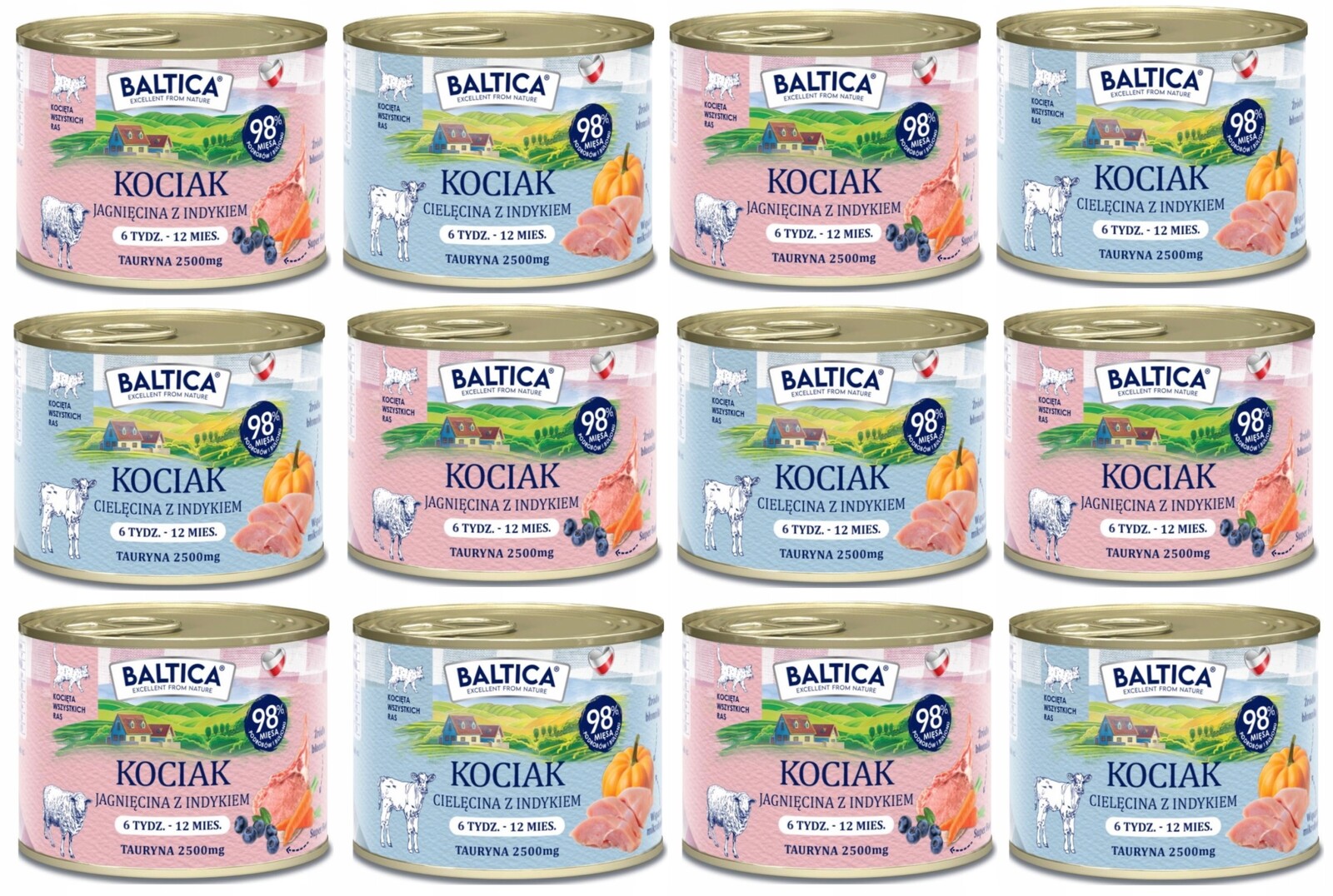 Mokré Krmivo pro koťata Baltica Flavors Of The Regions MIX Chutí plechovka 12 x 185g