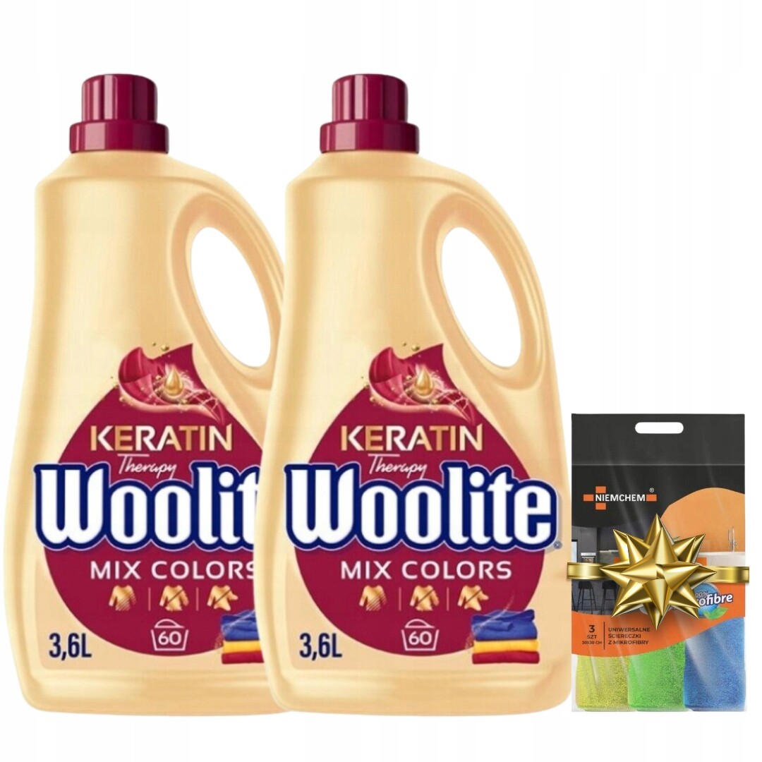 Woolite Tekutý prací prostředek Color 2x3,6 l (120 praní) Dárek