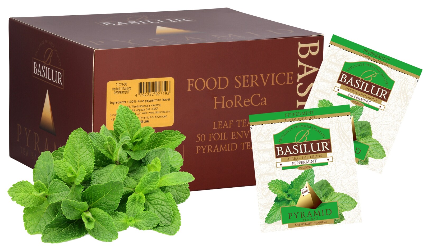 Basilur Mátový bylinný čaj Máta Peprná pyramidy HoReCa 50x1,2g