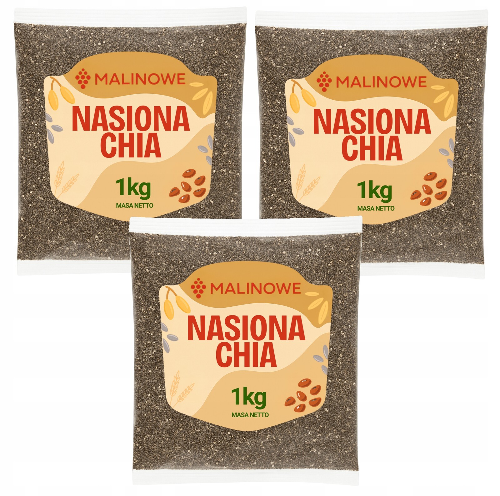 Set Chia Semínka 3x1kg Šalvěj Hispánská Přírodní Premium