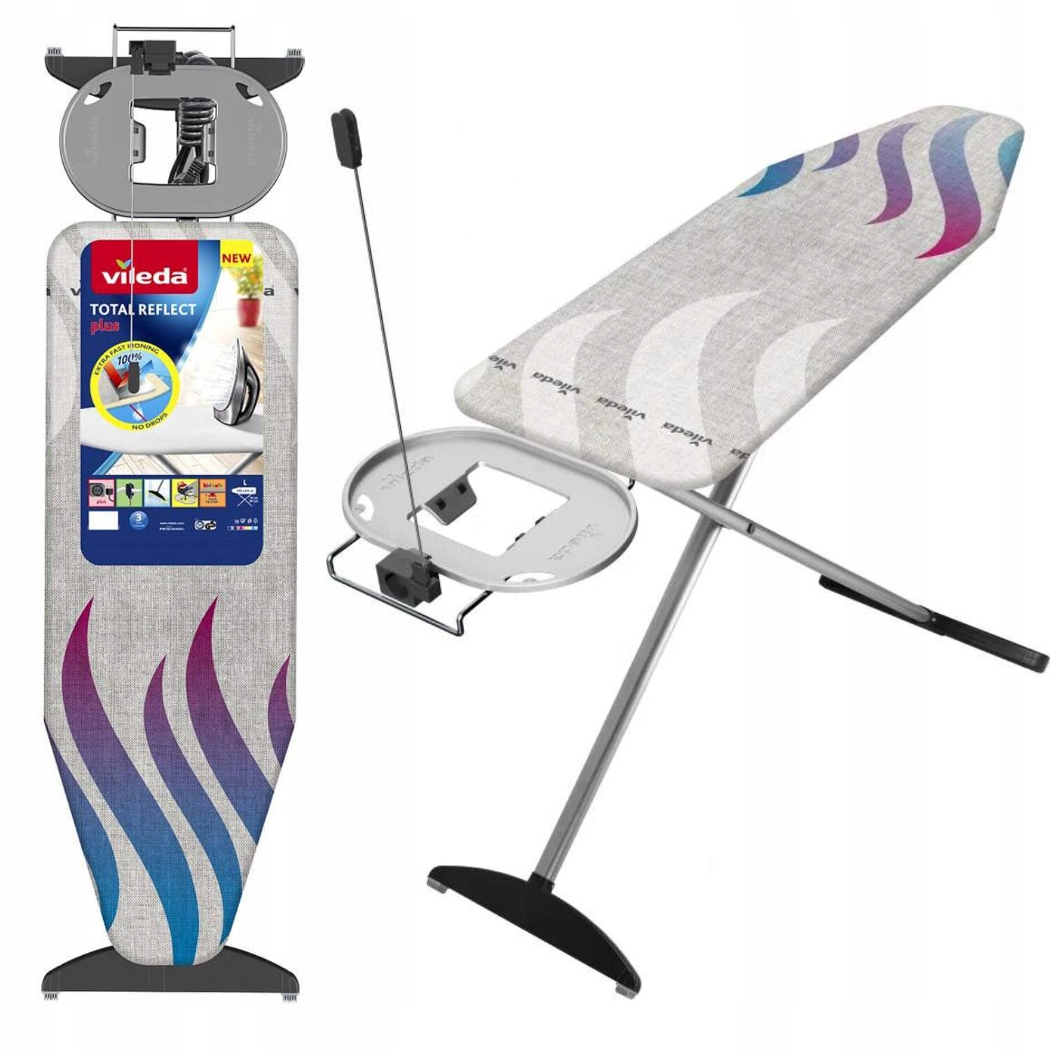 Vysoce kvalitní stabilní žehlicí prkno s nastavitelnou výškou 130 x 44 cm