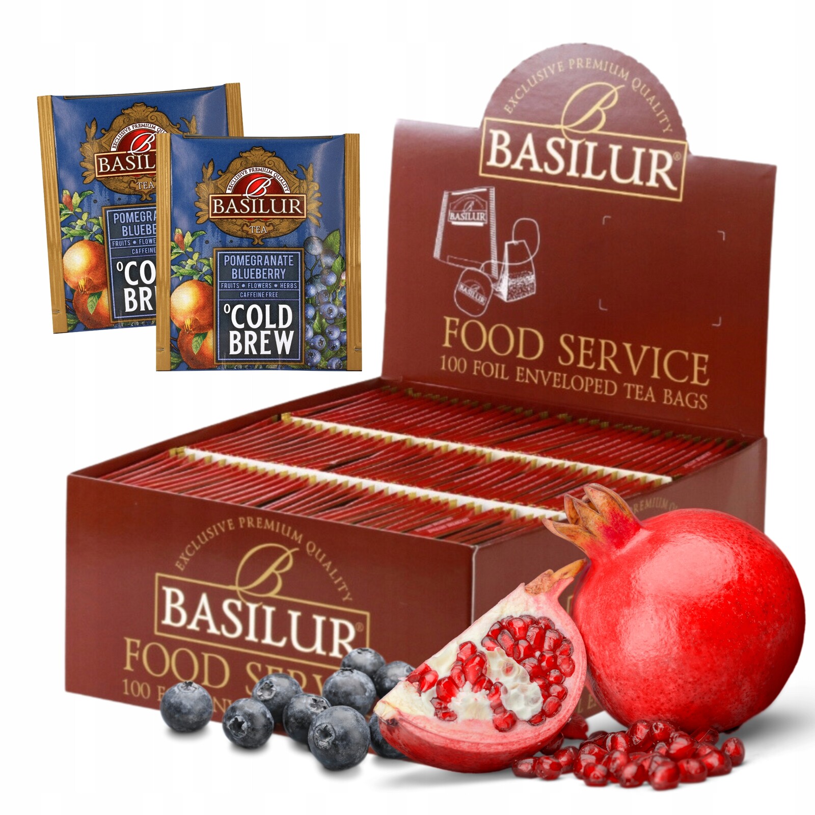 Basilur Pomegranate Blueberry čaj Cold Brew sáčky HoReCa 100 x 2 g