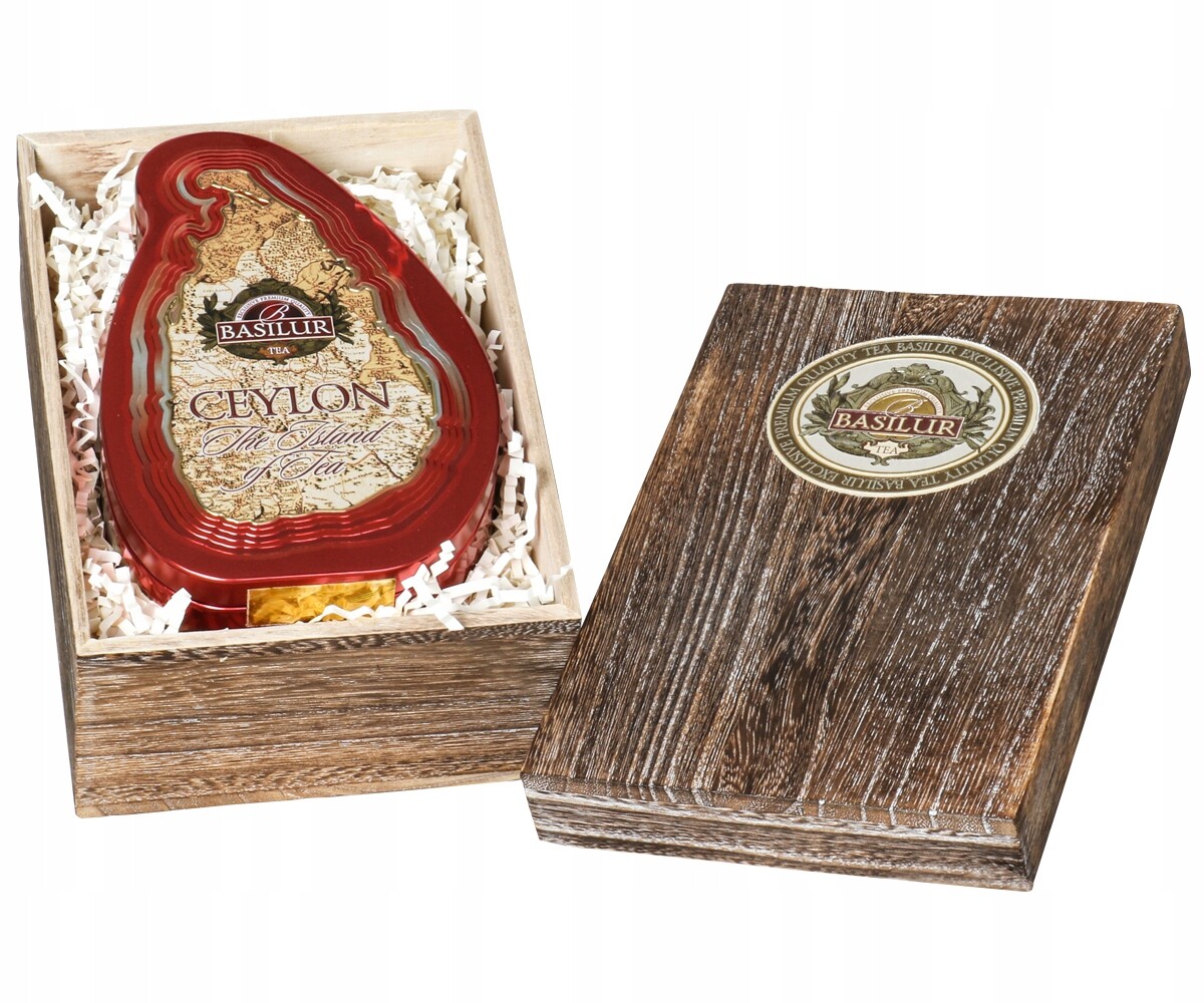 Černý čaj Basilur Crimson Paulownia v Dřevěné Dárek Krabičce