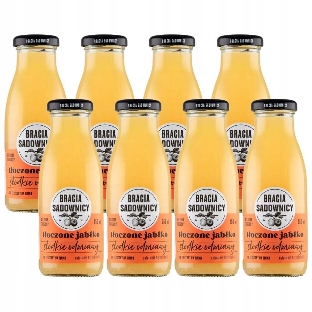 Bracia Sadownicy Lisované jablko, sladké odrůdy 250 ml x 8 kusů