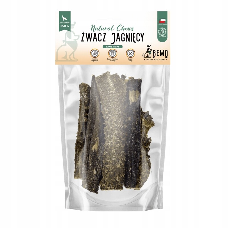 přírodní kousátka Bemo jehněčí bachor pro psa 750 g sušená pamlsek