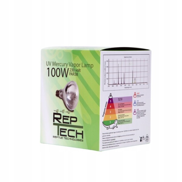 Reptech Solární žárovka 3v1 Uva Uvb Ir 100W