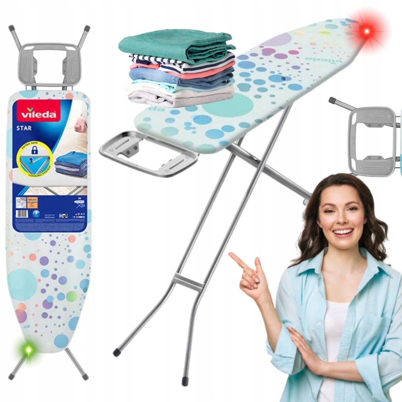 Žehlicí Prkno Nastavitelné Vileda 120 CM X 38 CM, Odolné, Lehké