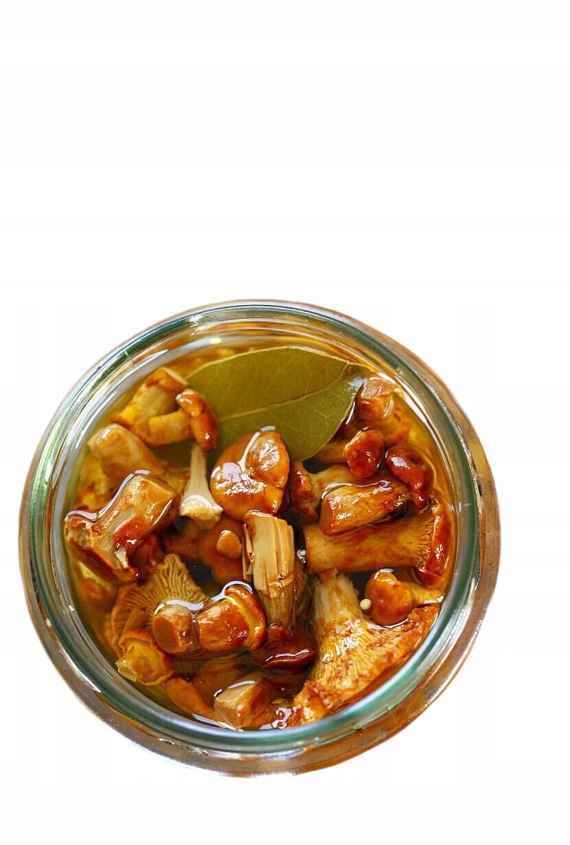 Houby kurka celá marinovaná v octu 300ml 300g Podlaskie pepřovník jedlý