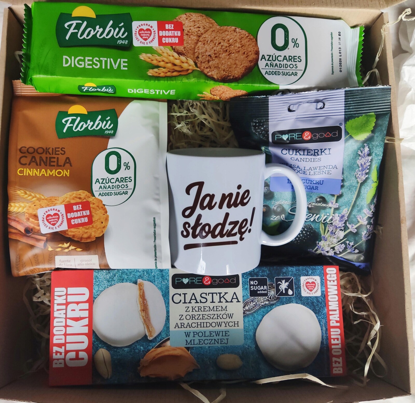 Sladkosti pro diabetiky Bez Cukru Kubek fit dárková sada dárek Fit