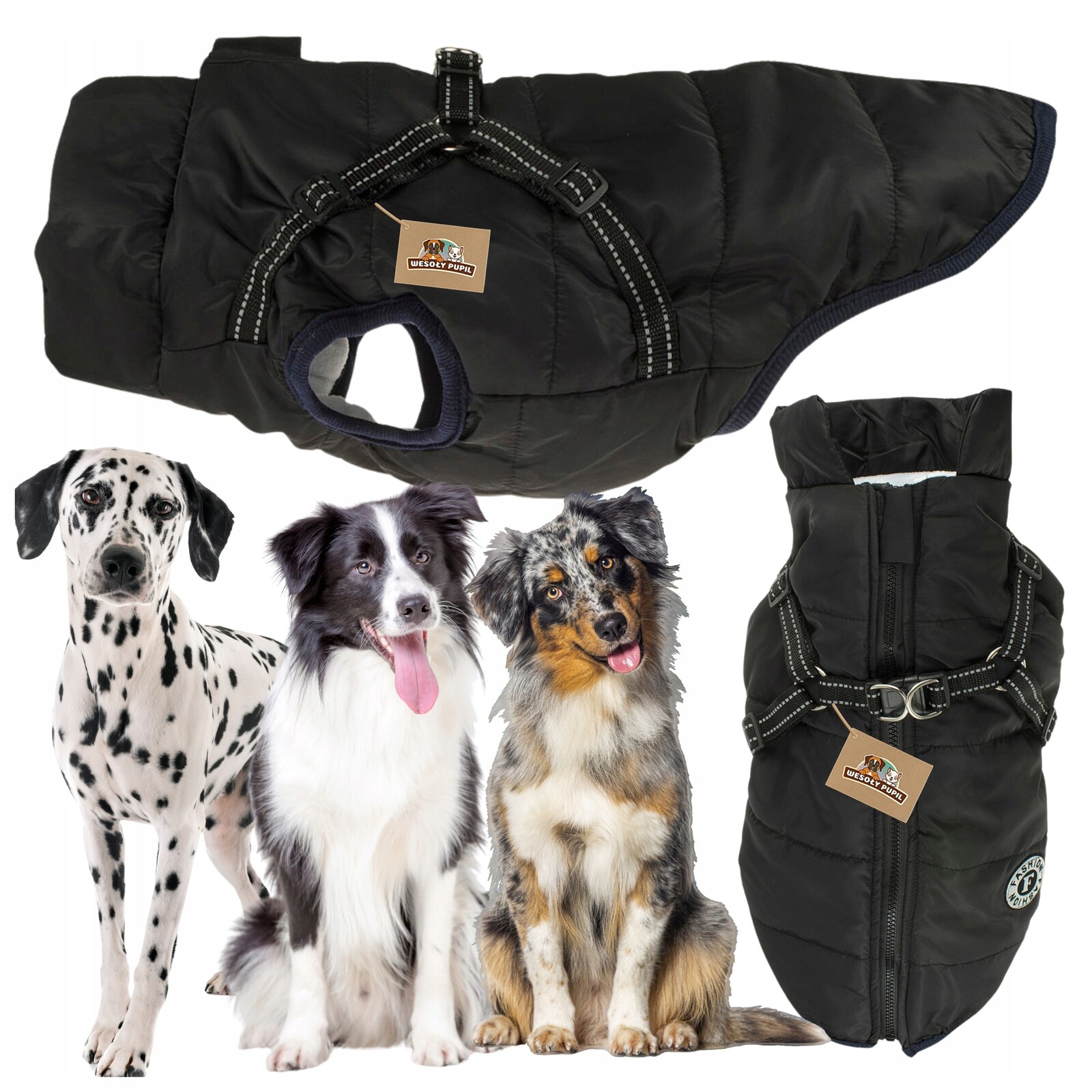 Oblečení pro psa na zimu s Ramenními Popruhy 2v1 teplá bunda střední velký pes 4XL