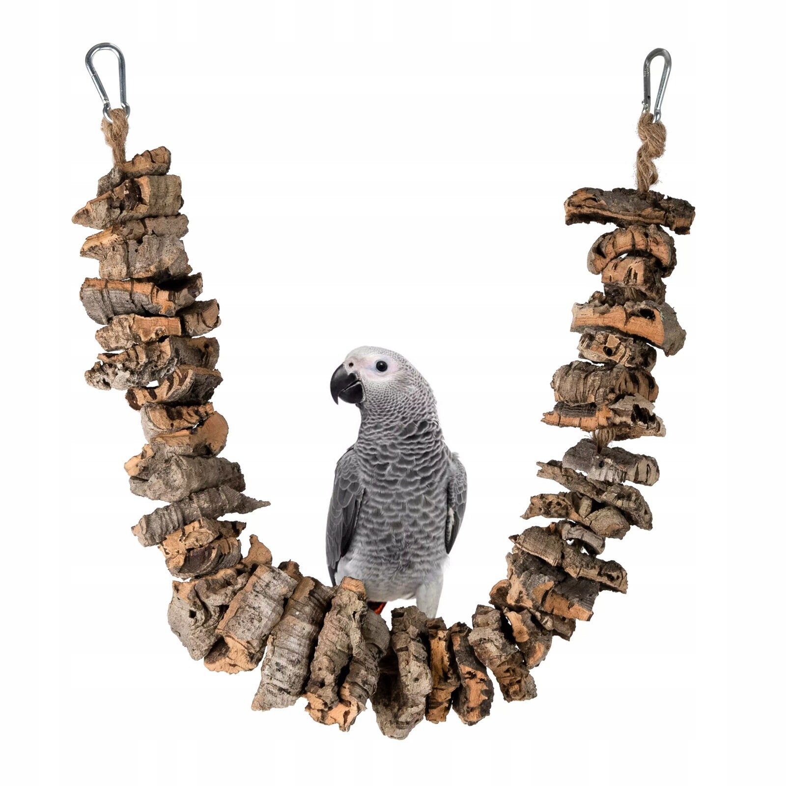 Přírodní houpačka kousátko z kůry dubu korkového Most pro papoušky