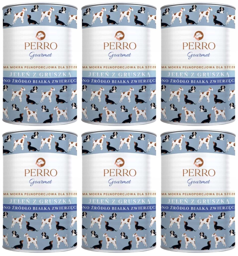 Perro Gourmet Vlhké krmivo pro psy a štěňata Jelen S Hruškou 6x400 g