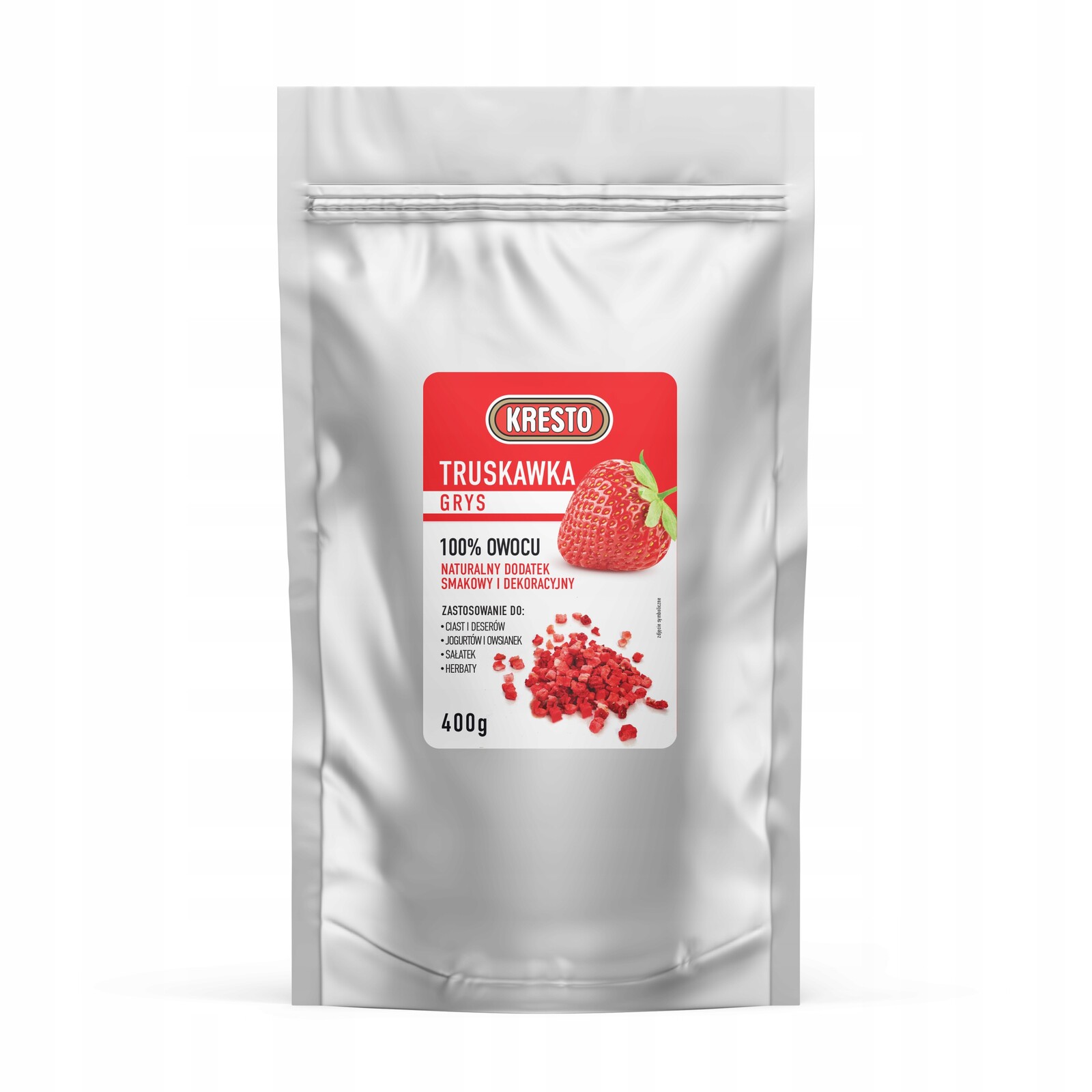 Kresto Jahoda Lyofilizovaná Grys 400 G Křupavý Čokoládový Posyp Bez Konzervantů