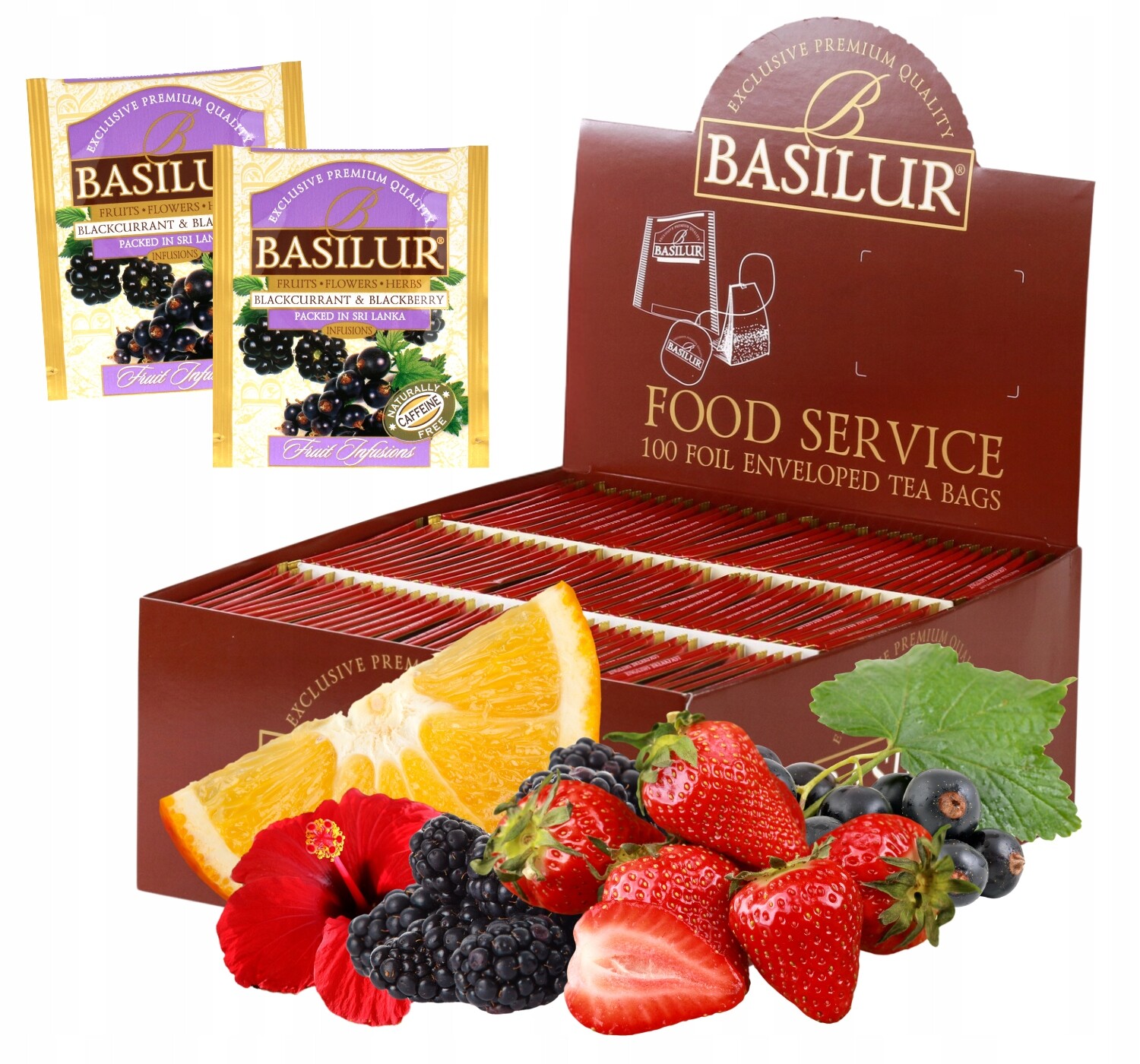 Basilur čaj Černý Rybíz A Ostružina 100 sáčků HoReCa
