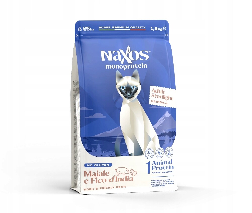 Naxos Catsterilized pro sterilizované kočky vepřové maso fíková opuncie 1,5 kg