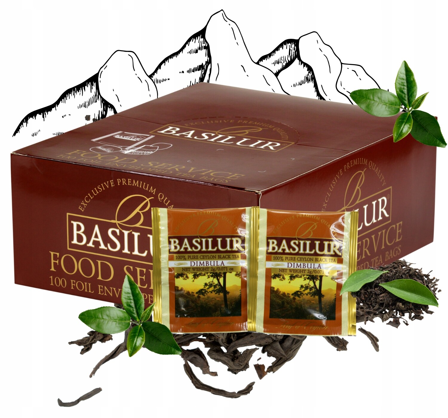 Basilur Horeca Dimbula 100% cejlonský černý čaj 100 sáčků x 2 g