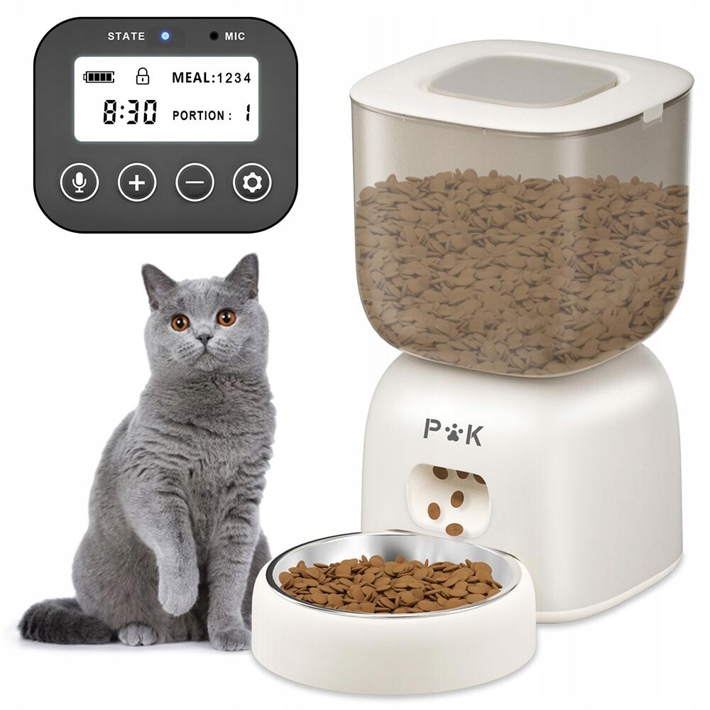 Automat na krmení z plastu P&k bílý 3 l