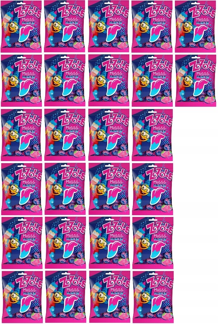 26 x 75 g Zozole Bonbóny Musss Painter malinové Kartonové