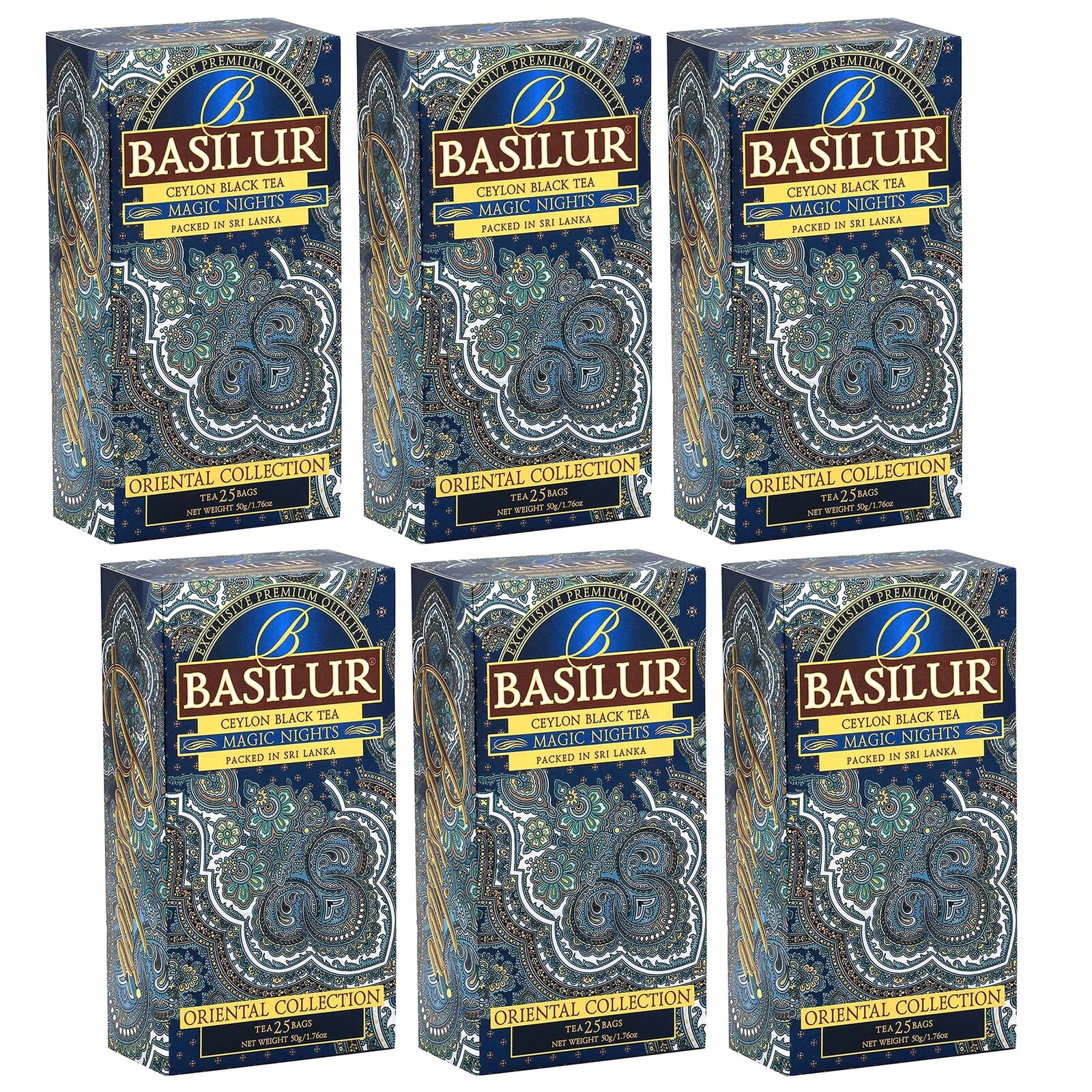 Basilur Magické noci cejlonský černý čaj s ovocnou vůní 25x 2g x6