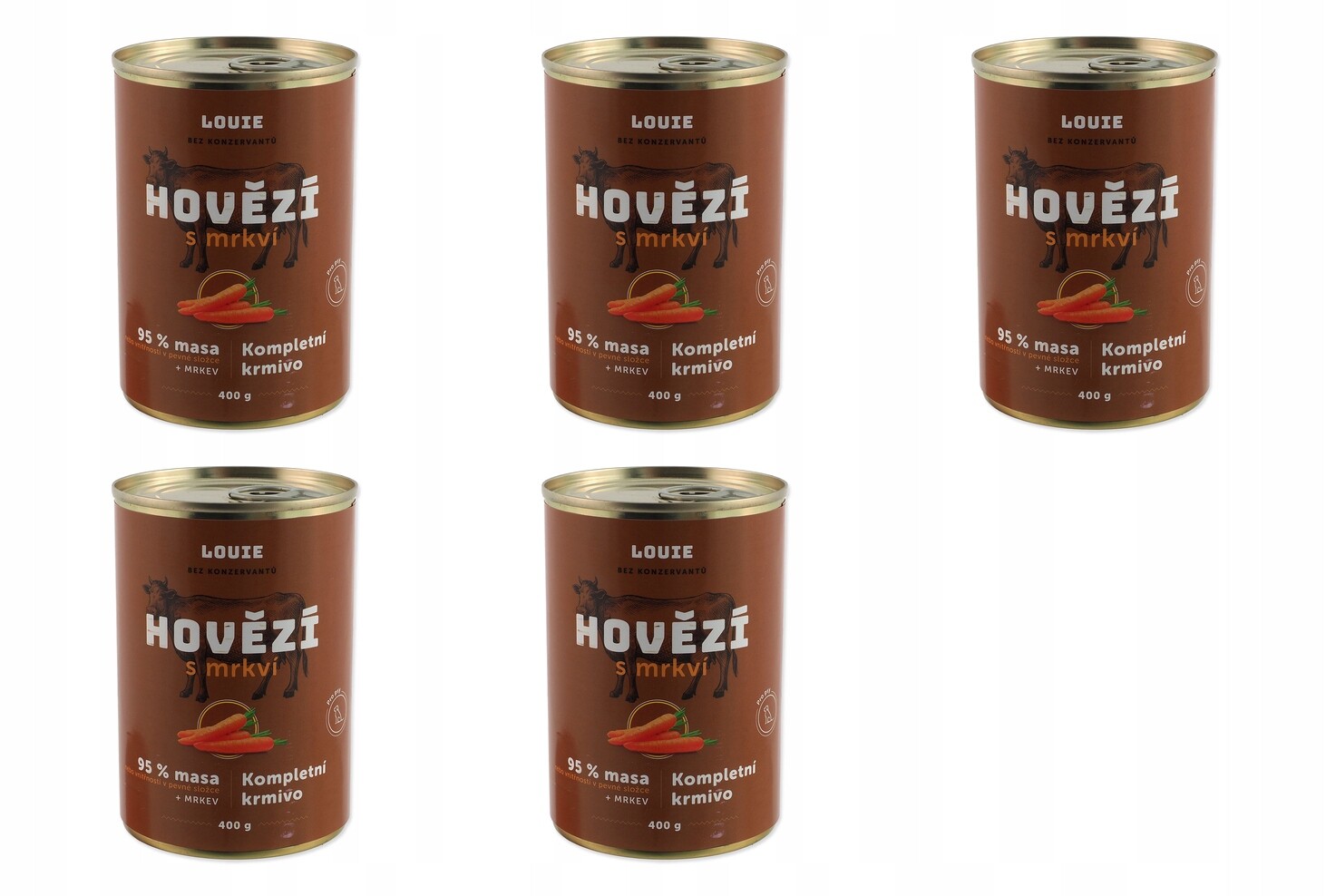 Konzerva Louie hovězí s mrkví 400g balení 5 ks