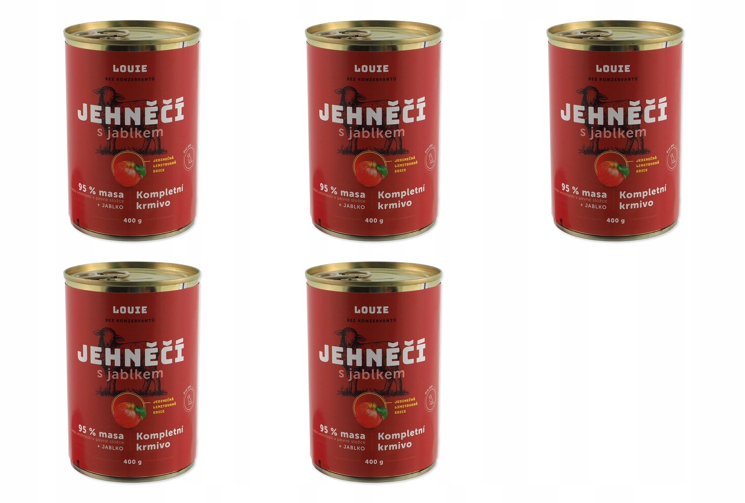 Konzerva Louie jehněčí s jablkem 400g balení 5 ks