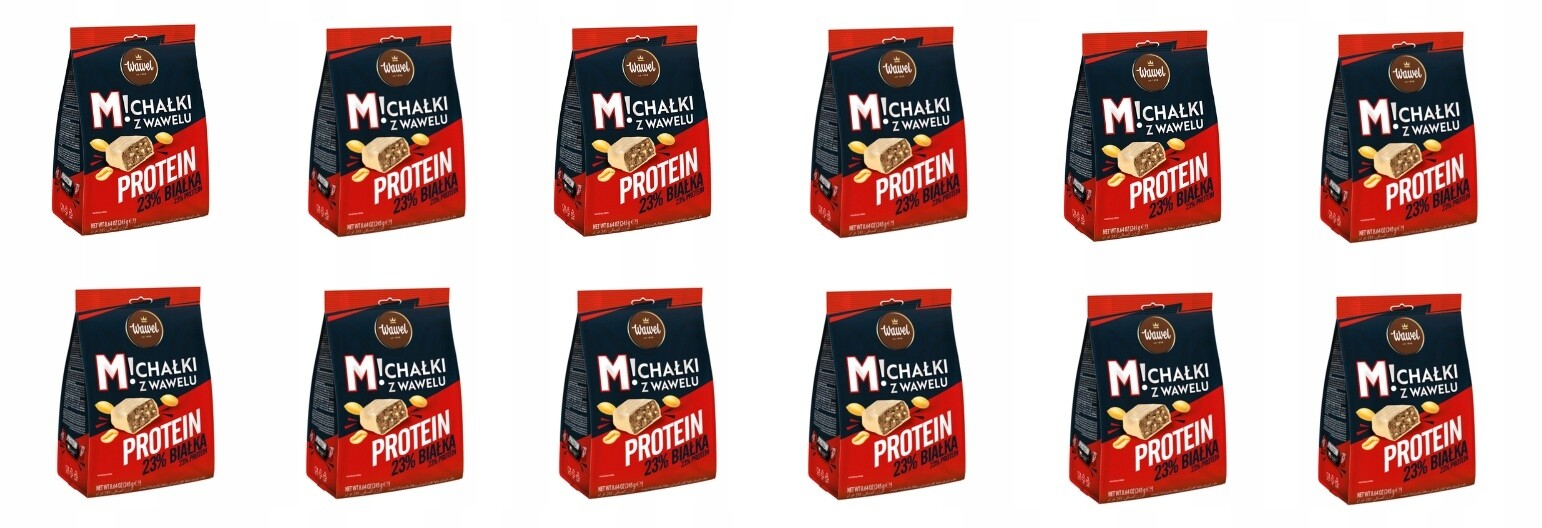 12 x 245 g Wawel Michalky z Wawelu Protein bonbóny 23% bílkovin Karton