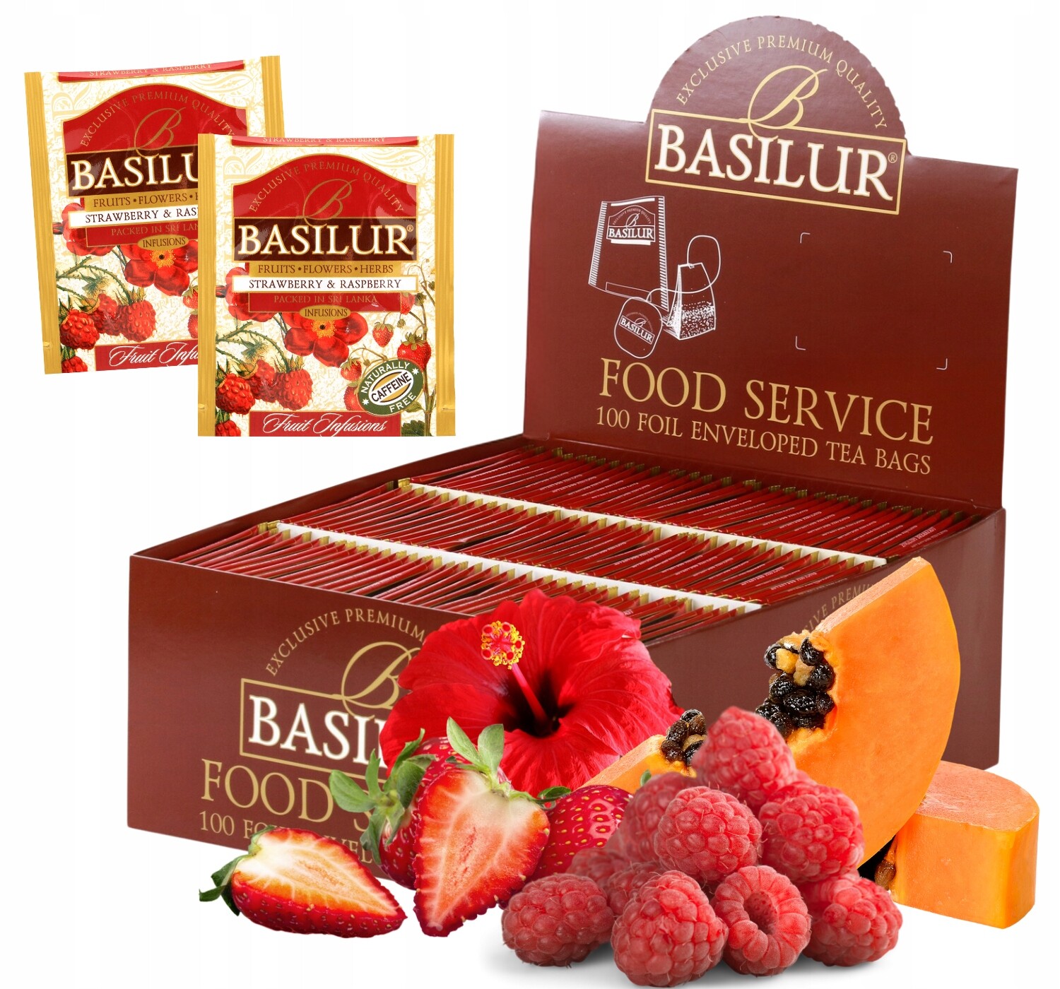 Basilur Jahoda A Malina čaj Jahoda 100 sáčků HoReCa