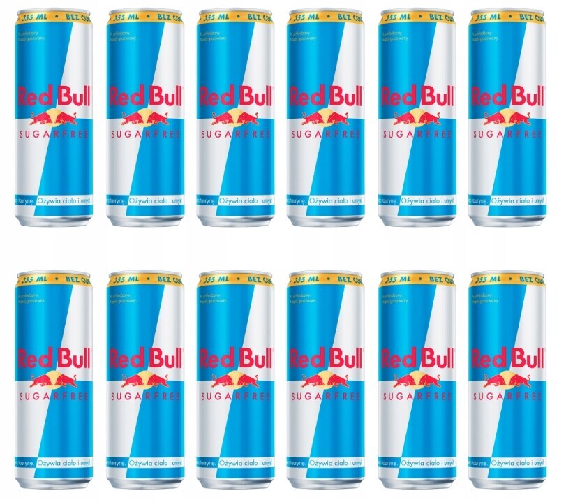 12 x Red Bull Sugarfree Energetický nápoj 355 ml plechovka Výprodej!