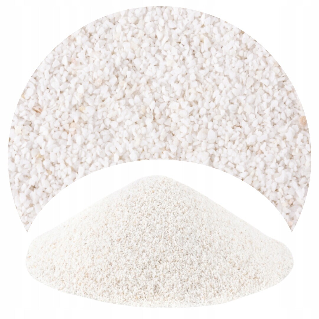 Sněhově bílý dolomitový písek pro akvárium Malawi Tanganika 0,5-1 mm 24 kg