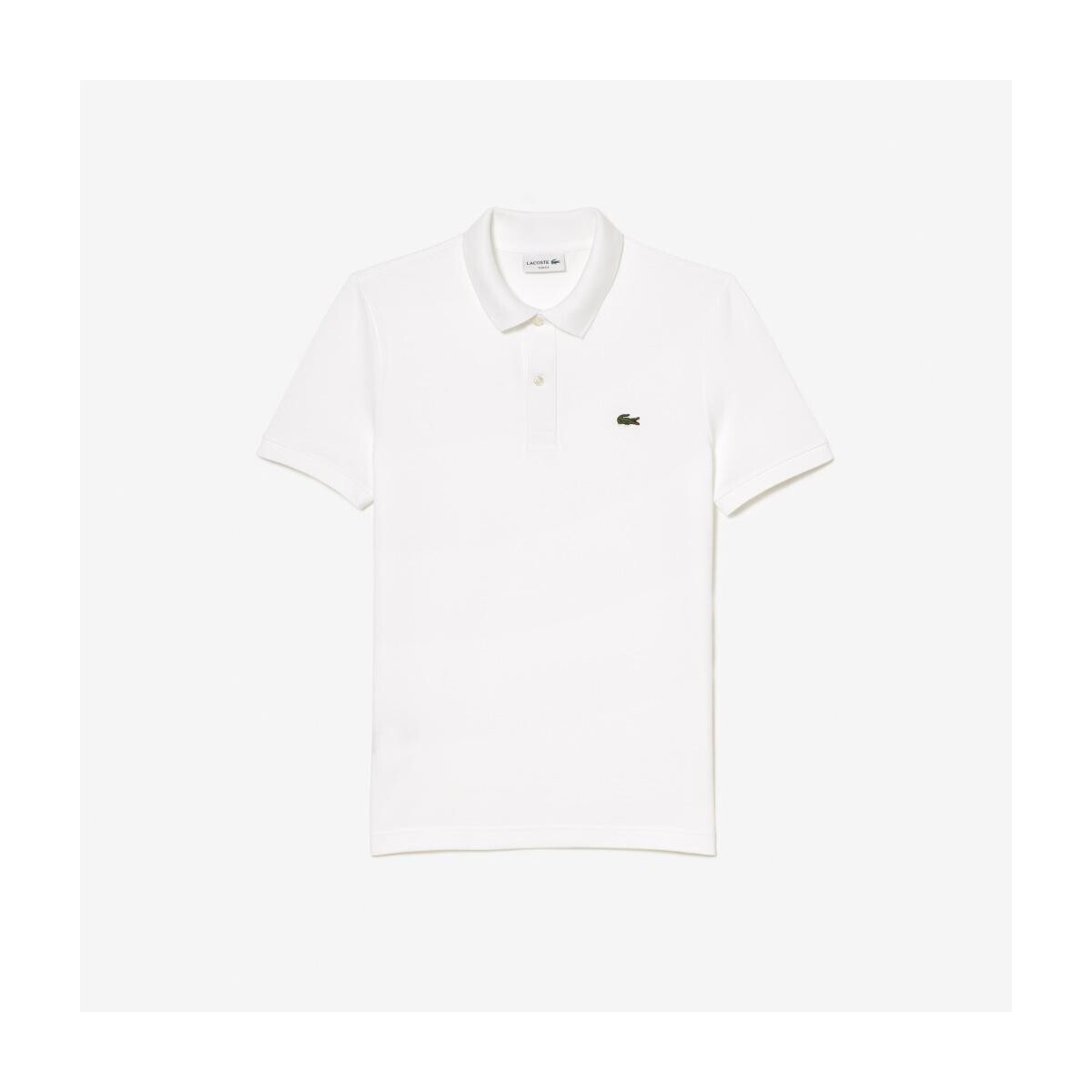 Lacoste  L1212 SHORT SLEEVED RIBBED COLLAR S  Bílá