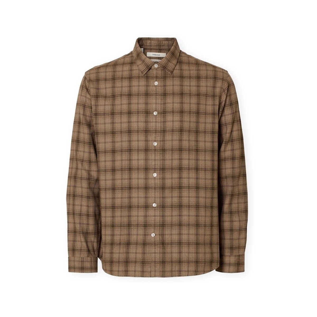 Selected  Noos Regnoah Shirt - Savannah Tan/Brown  Hnědá