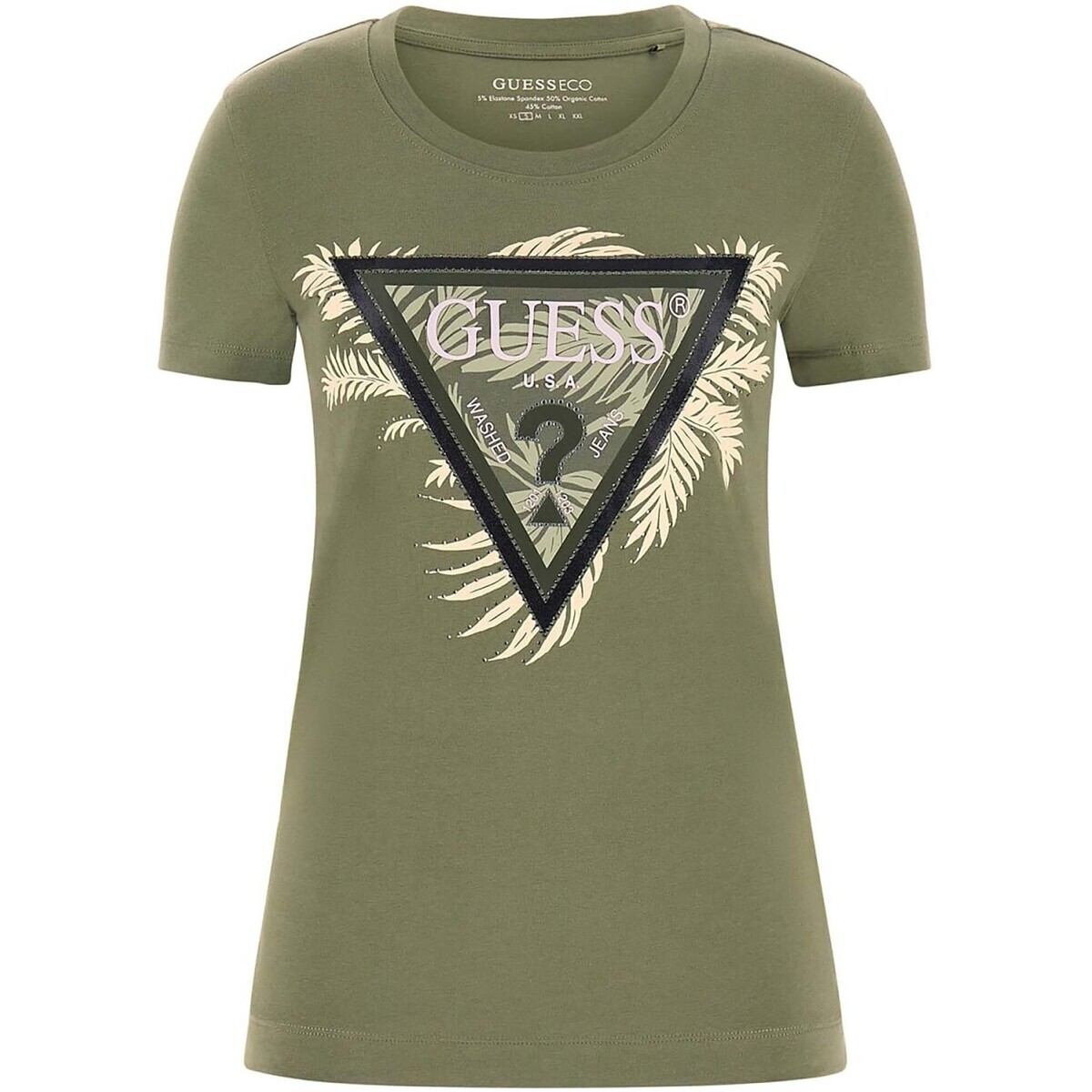Guess  Cn Ss Triangle Palm Print  Zelená